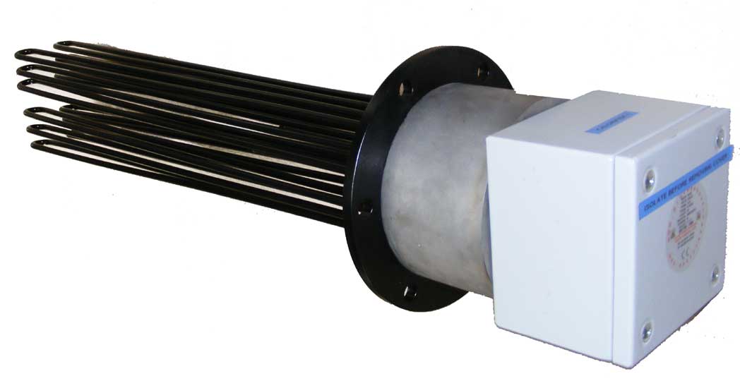 High Temperature Stood Off Immersion Heaters. Flanged Immersion Heaters